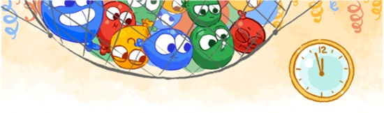 greetings, happy new year, Google Doodle
